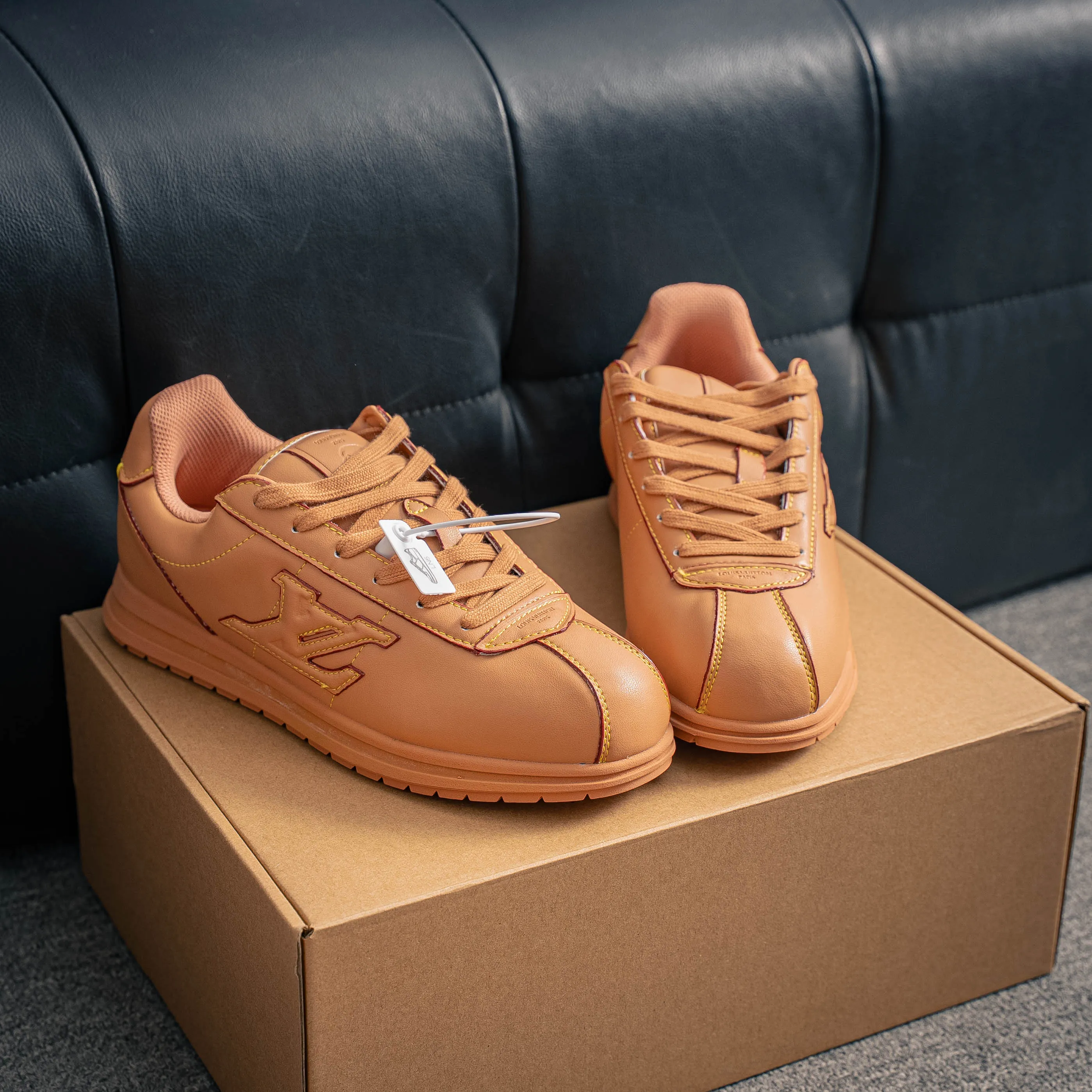 # LOUIS VUITTON x Nigo lv Buttersoft Cowhide Leather FW 25 Lace-Up Low-Top Shoes Same Style